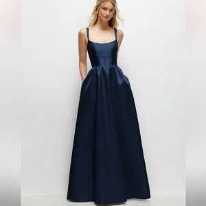 DESSY COLLECTION - Elegant Navy Blue Evening Gown